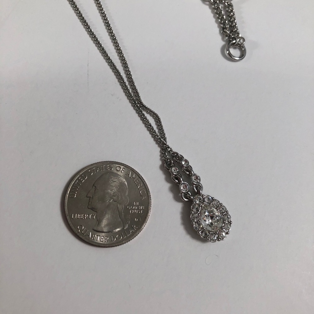 Givenchy Silver Toned, Crystal Pendant Necklace - Picture 3 of 6